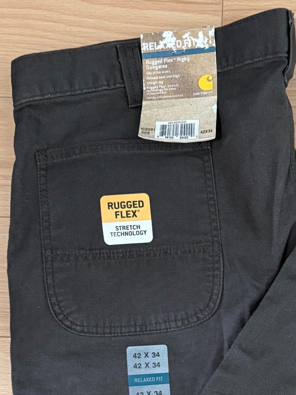 NWT Carhartt Rugged Flex Canvas Work Pants Relaxed Fit Rigby Dungaree 42 x 34